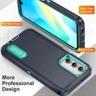 For Samsung Galaxy A16 4G Rugged PC Hybrid Silicone Phone Case with Holder(Dark Blue+Light Green) - 3