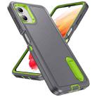 For Samsung Galaxy A06 4G Rugged PC Hybrid Silicone Phone Case with Holder(Grey+Fresh Green) - 2