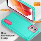 For Samsung Galaxy A06 4G Rugged PC Hybrid Silicone Phone Case with Holder(Light Green+Rose Red) - 3