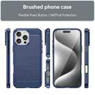 For iPhone 16 Pro Max Brushed Texture Carbon Fiber TPU Phone Case(Blue) - 2