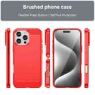 For iPhone 16 Pro Max Brushed Texture Carbon Fiber TPU Phone Case(Red) - 2