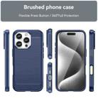 For iPhone 16 Pro Brushed Texture Carbon Fiber TPU Phone Case(Blue) - 2