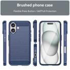 For iPhone 16 Plus Brushed Texture Carbon Fiber TPU Phone Case(Blue) - 2