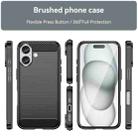 For iPhone 16 Plus Brushed Texture Carbon Fiber TPU Phone Case(Black) - 2