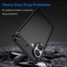 For iPhone 16 Plus Brushed Texture Carbon Fiber TPU Phone Case(Black) - 3