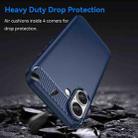 For iPhone 16 Brushed Texture Carbon Fiber TPU Phone Case(Blue) - 3