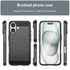 For iPhone 16 Brushed Texture Carbon Fiber TPU Phone Case(Black) - 2