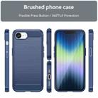 For iPhone SE 2024 Brushed Texture Carbon Fiber TPU Phone Case(Blue) - 2