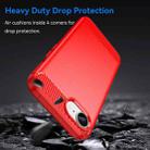 For iPhone SE 2024 Brushed Texture Carbon Fiber TPU Phone Case(Red) - 3