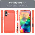 For iPhone 17 Brushed Texture Carbon Fiber TPU Phone Case(Red) - 2