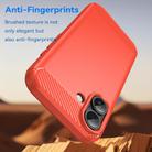 For iPhone 17 Brushed Texture Carbon Fiber TPU Phone Case(Red) - 3