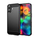 For iPhone 17 Brushed Texture Carbon Fiber TPU Phone Case(Black) - 1
