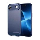 For iPhone 17 Air Brushed Texture Carbon Fiber TPU Phone Case(Blue) - 1