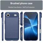 For iPhone 17 Air Brushed Texture Carbon Fiber TPU Phone Case(Blue) - 2