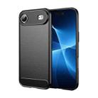 For iPhone 17 Air Brushed Texture Carbon Fiber TPU Phone Case(Black) - 1