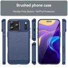 For iPhone 17 Pro Max Brushed Texture Carbon Fiber TPU Phone Case(Blue) - 2