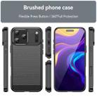 For iPhone 17 Pro Max Brushed Texture Carbon Fiber TPU Phone Case(Black) - 2