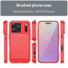 For iPhone 17 Pro Brushed Texture Carbon Fiber TPU Phone Case(Red) - 2