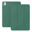 For iPad Pro 13 2024 Ultra-thin Double-sided Clip Magnetic Smart Tablet Case(Dark Green) - 1