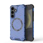 For Samsung Galaxy S24 5G Honeycomb Magnetic Ring Shockproof Phone Case(Blue) - 1