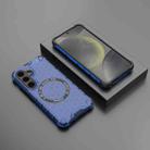 For Samsung Galaxy S24 5G Honeycomb Magnetic Ring Shockproof Phone Case(Blue) - 2