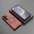 For Samsung Galaxy S24+ 5G Honeycomb Magnetic Ring Shockproof Phone Case(Red) - 2