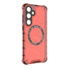 For Samsung Galaxy S24+ 5G Honeycomb Magnetic Ring Shockproof Phone Case(Red) - 3