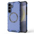 For Samsung Galaxy S24+ 5G Honeycomb Magnetic Ring Shockproof Phone Case(Blue) - 1