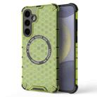 For Samsung Galaxy S24+ 5G Honeycomb Magnetic Ring Shockproof Phone Case(Green) - 1