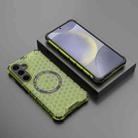For Samsung Galaxy S24+ 5G Honeycomb Magnetic Ring Shockproof Phone Case(Green) - 2