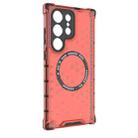 For Samsung Galaxy S24 Ultra 5G Honeycomb Magnetic Ring Shockproof Phone Case(Red) - 3