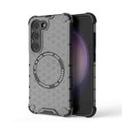 For Samsung Galaxy S23 5G Honeycomb Magnetic Ring Shockproof Phone Case(Black) - 1