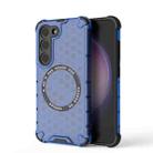 For Samsung Galaxy S23 5G Honeycomb Magnetic Ring Shockproof Phone Case(Blue) - 1