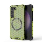 For Samsung Galaxy S23 5G Honeycomb Magnetic Ring Shockproof Phone Case(Green) - 1