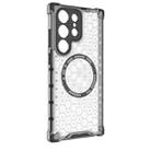 For Samsung Galaxy S23 Ultra 5G Honeycomb Magnetic Ring Shockproof Phone Case(White) - 3