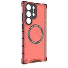 For Samsung Galaxy S23 Ultra 5G Honeycomb Magnetic Ring Shockproof Phone Case(Red) - 3