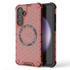 For Samsung Galaxy S23 FE 5G Honeycomb Magnetic Ring Shockproof Phone Case(Red) - 1