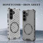 or Samsung Galaxy S25+ 5G Honeycomb Magnetic Ring Shockproof Phone Case(White) - 3