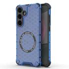 or Samsung Galaxy S25+ 5G Honeycomb Magnetic Ring Shockproof Phone Case(Blue) - 1