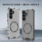 For Samsung Galaxy S25 Ultra 5G Honeycomb Magnetic Ring Shockproof Phone Case(White) - 3