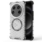 For Xiaomi 14 Ultra Honeycomb Magnetic Ring Shockproof Phone Case(White) - 1