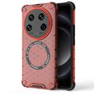 For Xiaomi 14 Ultra Honeycomb Magnetic Ring Shockproof Phone Case(Red) - 1
