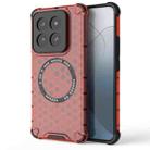 For Xiaomi 14 Pro Honeycomb Magnetic Ring Shockproof Phone Case(Red) - 1