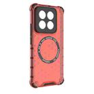 For Xiaomi 14 Pro Honeycomb Magnetic Ring Shockproof Phone Case(Red) - 3