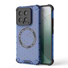 For Xiaomi 14 Honeycomb Magnetic Ring Shockproof Phone Case(Blue) - 1