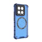 For Xiaomi 14 Honeycomb Magnetic Ring Shockproof Phone Case(Blue) - 3