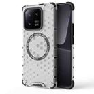 For Xiaomi 13 Pro Honeycomb Magnetic Ring Shockproof Phone Case(White) - 1