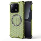 For Xiaomi 13 Pro Honeycomb Magnetic Ring Shockproof Phone Case(Green) - 1