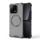 For Xiaomi 13 Honeycomb Magnetic Ring Shockproof Phone Case(Black) - 1