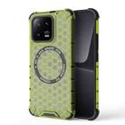 For Xiaomi 13 Honeycomb Magnetic Ring Shockproof Phone Case(Green) - 1
